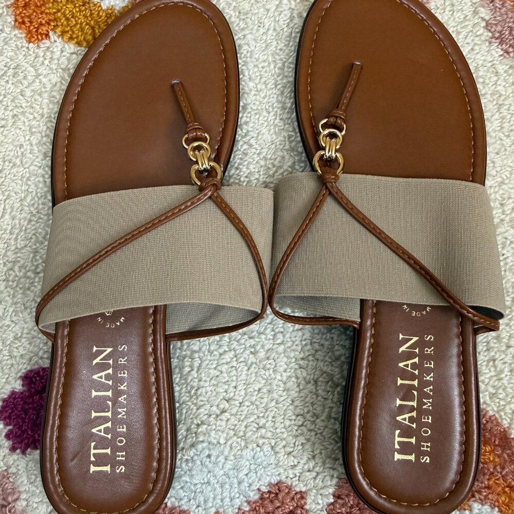 Italian Shoemakers Selah Thong Neutral/Tan Sandal - Size - Women's 9.5 - Picture 4 of 6